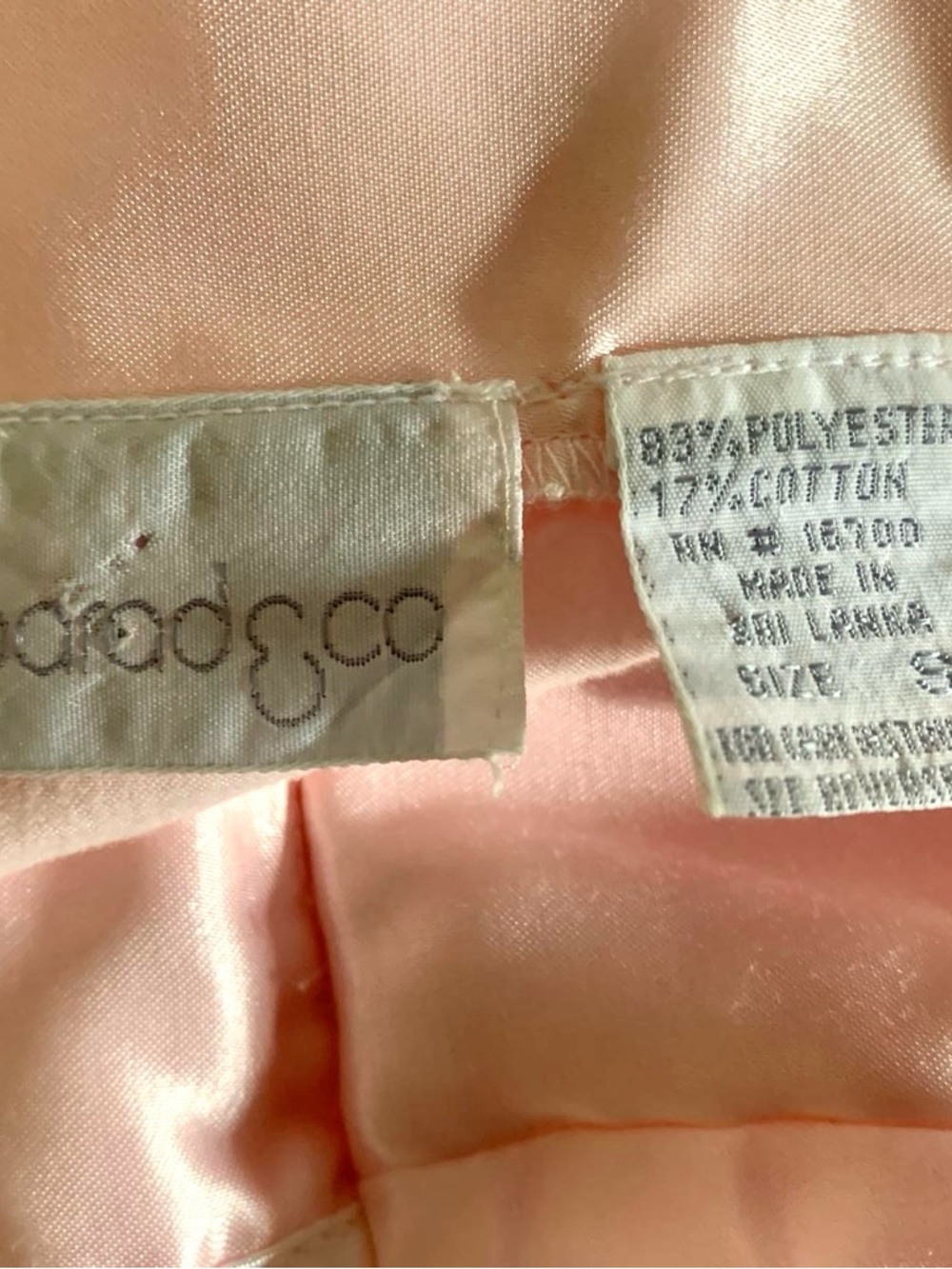 Vintage Barad & Co Light Pink Satin Pintuck Pajama Top - Picture 10 of 12